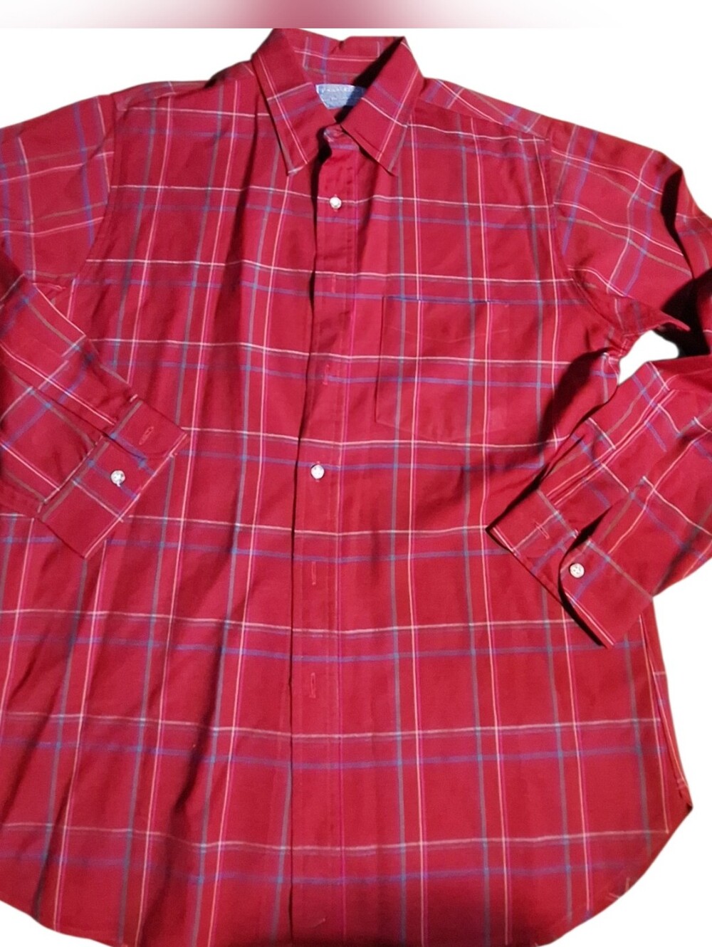 Vintage Men’s Pendleton Shadow Plaid Lodge Flannel Wool Sz Large Red/Brown